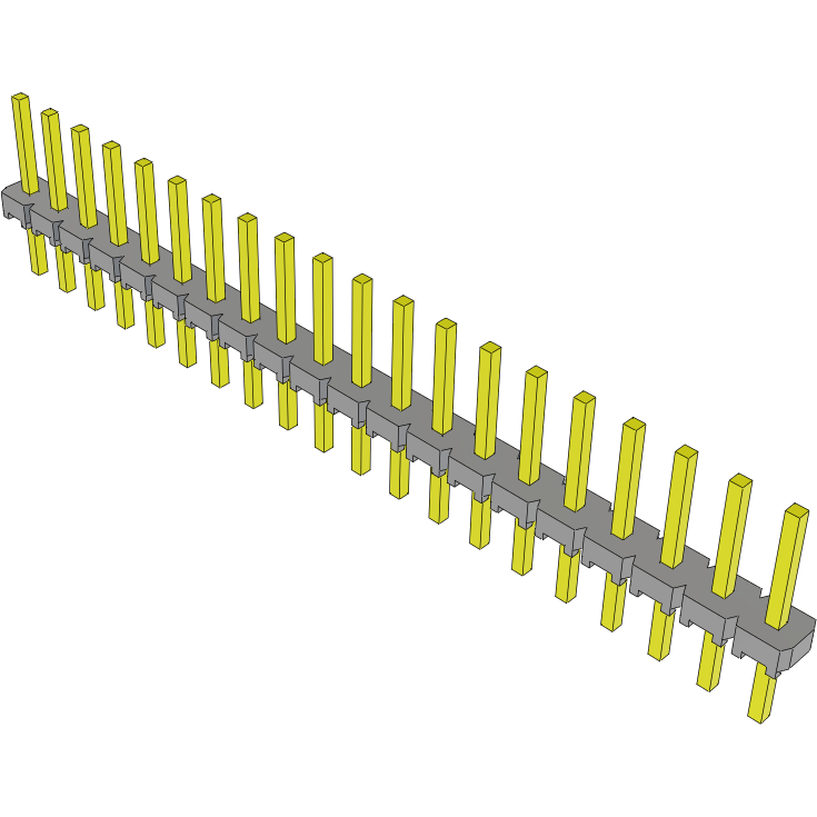 Samtec-MTLW-120-07-G-S-225 Cabezales del conector y receptáculos PCB Conn Unshrouded Header HDR 20 POS 2.54mm Solder ST Top Entry Thru-Hole Bulk