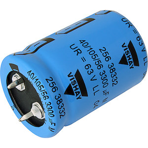 Vishay-MAL225641103E3 Kondensator, Aluminium Cap Aluminum Lytic 10000uF 50V 20% (30 X 40mm) Snap-In 10mm 0.022 Ohm 3.55A 2000h 105°C Bulk