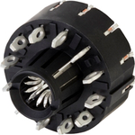 SheerPwr Circular Power connectors 3.60mm receptacle vertical press-fit 12 contact beams