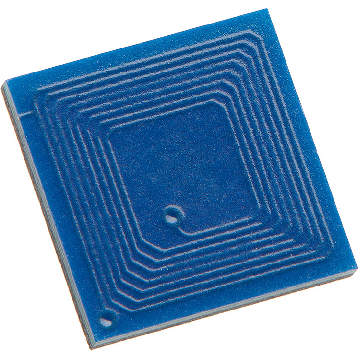 Molex-0135270001 Transpondedor y Etiqueta NFC/RFID Molded PCB RFID Tag, 30.0mm Read Range, 6.70 By 6.70mm Footprint, For Non-Metal Surfaces, Adhesive