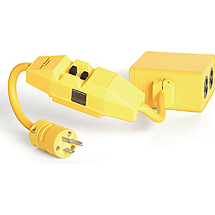 Molex-1301530137 Misc protezione del circuito Safeway In-Line Commercial GFCI, Permanent Mount, Single Phase, Manual Reset, Outlet Box, NEMA 5-20 Double Duplex, 15A, 120V, 0.61m Cord Length