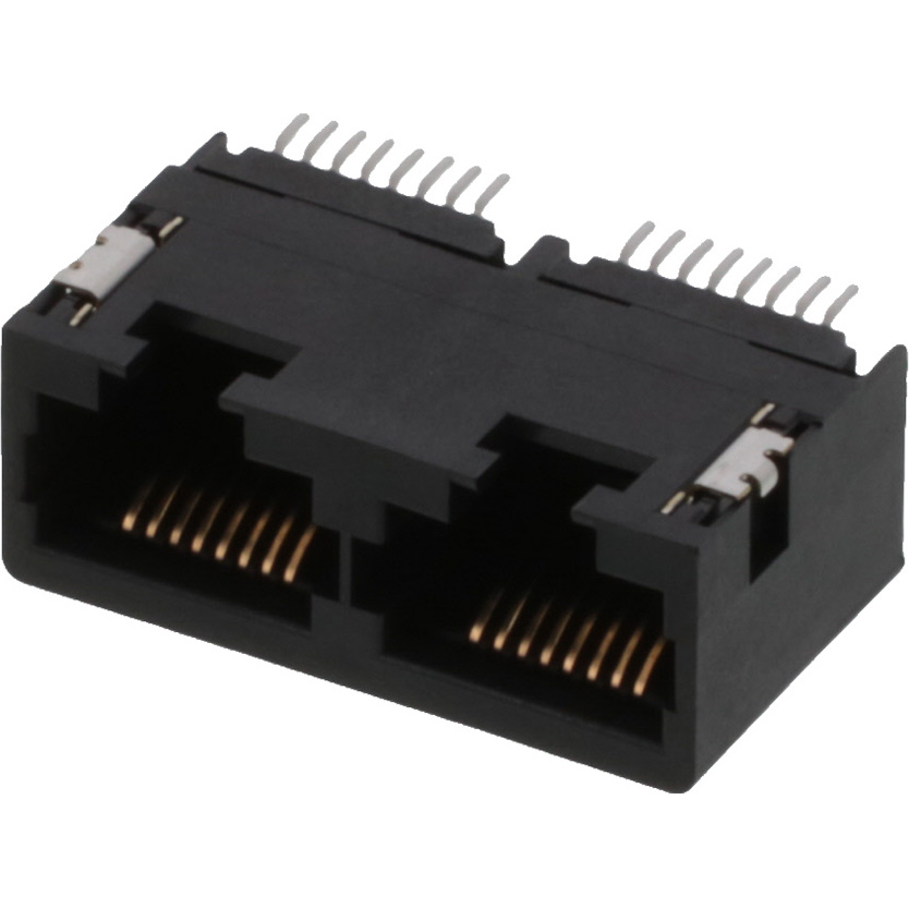 Molex-0441930003 Connector Telephone and Telecom Conn RJ-45 F 16 POS 1.27mm Solder RA SMD 16 Terminal 2 Port Cat 3/Cat 4 T/R