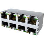 Conn RJ-45 F 64 POS 1.27mm Solder RA Thru-Hole 96 Terminal 8 Port Cat 5e Tray