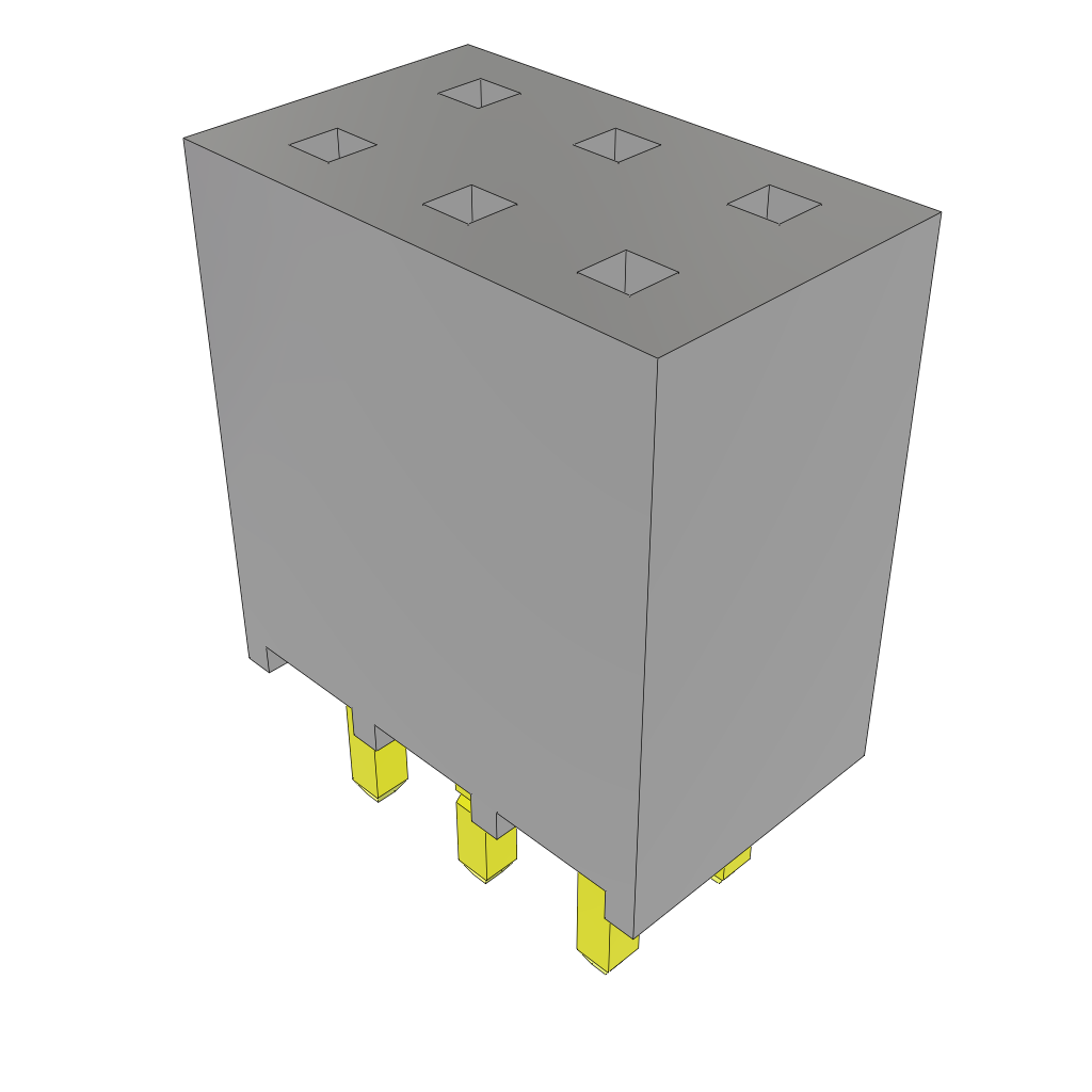 Samtec-SSQ-103-01-L-D-LL Steckverbinderleisten und Leiterplattenbuchsen Conn Socket Strip SKT 6 POS 2.54mm Solder ST Top Entry Thru-Hole Bulk