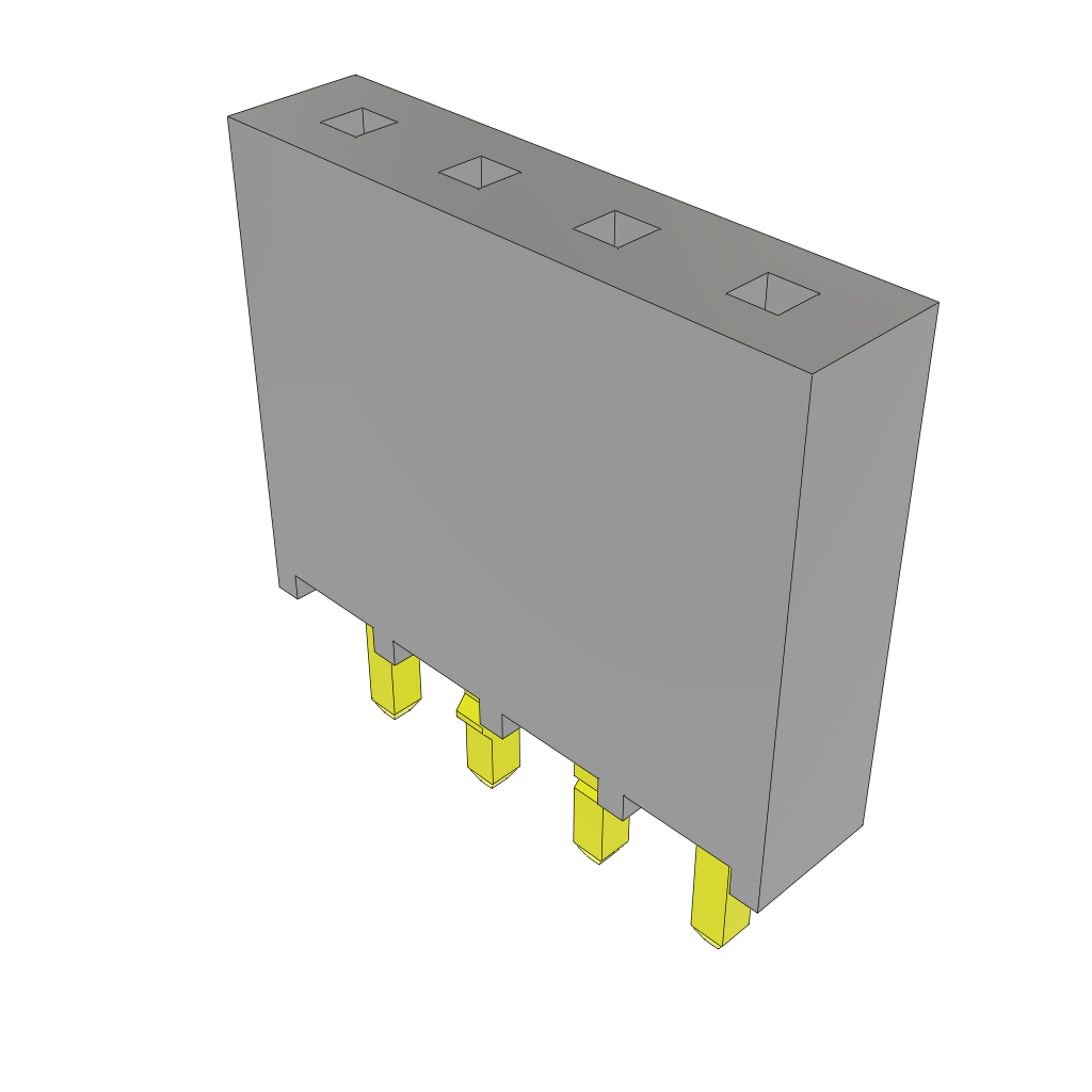 Samtec-SSQ-104-01-T-S-LL Steckverbinderleisten und Leiterplattenbuchsen Conn Socket Strip SKT 4 POS 2.54mm Solder ST Top Entry Thru-Hole Bulk