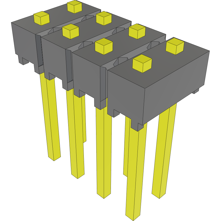 Samtec-MTSW-104-07-G-D-020 Steckverbinderleisten und Leiterplattenbuchsen Conn Unshrouded Header HDR 8 POS 2.54mm Solder ST Top Entry Thru-Hole Bulk