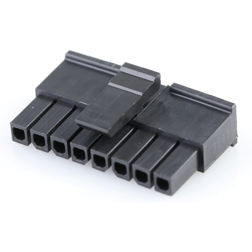 Molex-0436450800 Connector Discrete Wire Housing Conn Housing RCP 8 POS 3mm Crimp ST Cable Mount Black Micro-Fit 3.0™ Bag
