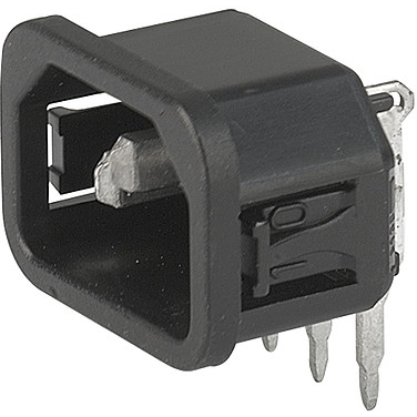SCHURTER-6130.5630 Potencia del conector Conn Inlet PL 3 POS Solder RA Thru-Hole 3 Terminal 1 Port Box