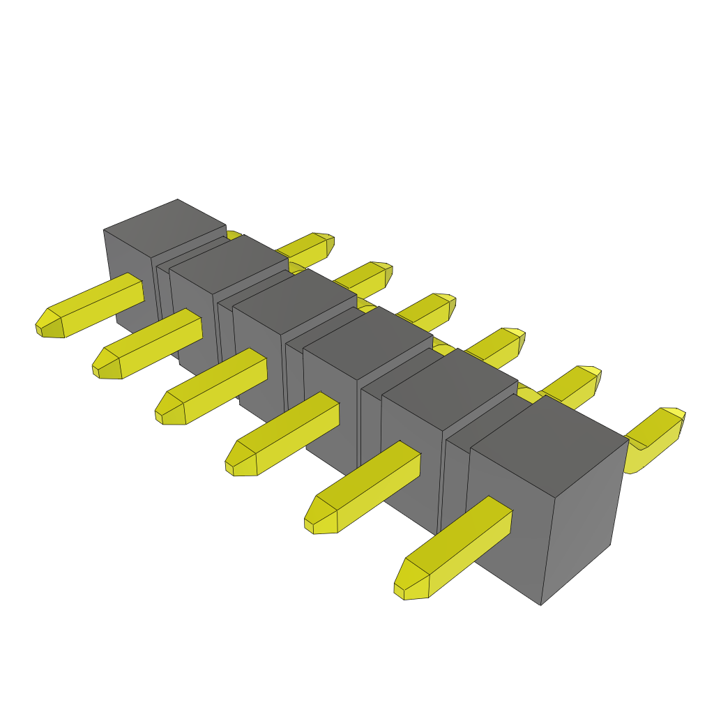 Samtec-TSM-106-04-T-SH Piastre connettori e prese PCB Conn Unshrouded Header HDR 6 POS 2.54mm Solder RA Side Entry SMD Tube