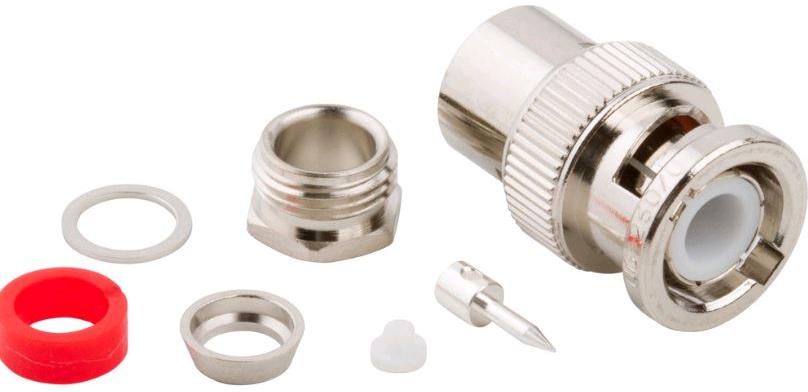 Amphenol RF-UG260/U Connector RF Conn BNC 0Hz to 4GHz 50Ohm Solder ST Cable Mount M Nickel