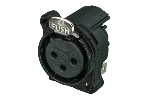 Neutrik Group-NC3FBH1-B Steckverbinder für Audio und Video Conn XLR Connector F 3 POS Solder RA Thru-Hole 3 Terminal 1 Port