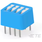 TE Connectivity-3-5435668-4 Interruttore DIP Switch DIP OFF ON SPST 4 Recessed Rocker PC Pins 2.54mm Thru-Hole Tube