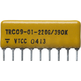 Vishay-TRC0901N101G101KCB Red RC del capacitor Cap RC Network 100pF 50V 10% 100 Ohm 2% 0.2 (1/5)W 8R/8C 125°C Bulk
