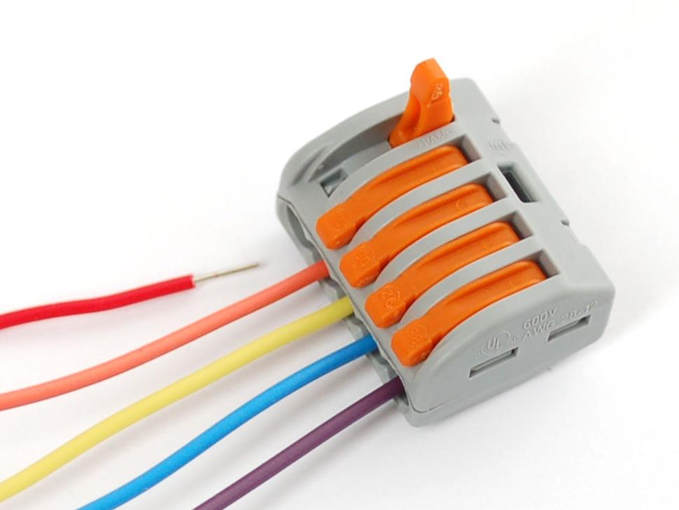 Adafruit Industries-874 Steckverbinder, Klemmenblöcke Snap-action 5 Wire Block Connector (12-28 AWG)