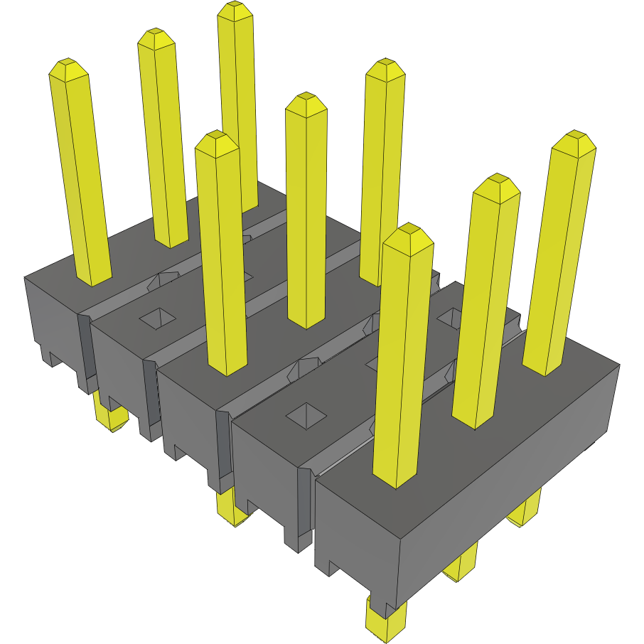 Samtec-TSW-203-07-S-T-LL Steckverbinderleisten und Leiterplattenbuchsen Conn Unshrouded Header HDR 9 POS 5.08mm Solder ST Top Entry Thru-Hole Bulk