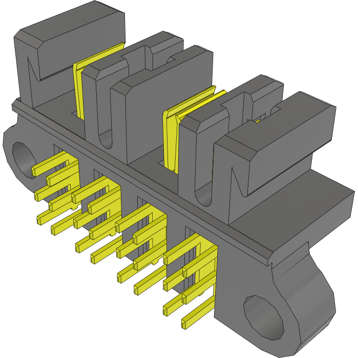 Samtec-MPPT-04-01-01-L-RA-SD Cabezales del conector y receptáculos PCB Conn Socket and Terminal Strip HDR/SKT 4Power POS 1.88mm/3.12mm Solder RA Side Entry Thru-Hole Tray