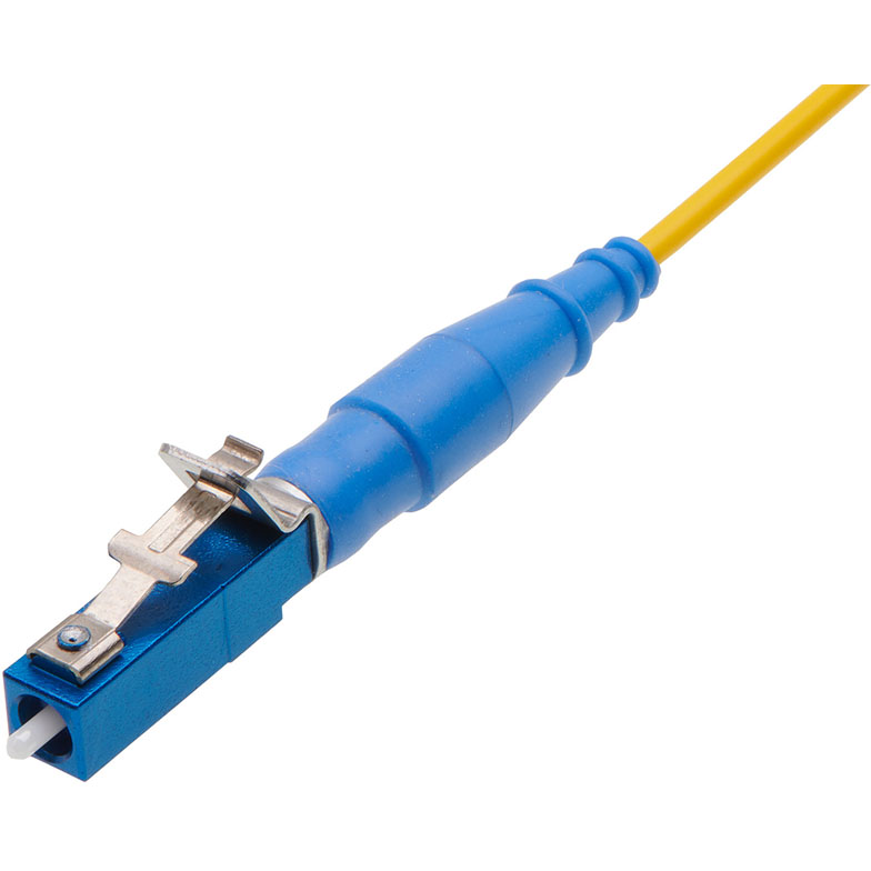 Molex-1063721301 Conector de fibra óptica LC2+ Connector Sealed Connector, Singlemode, 126um Ceramic PC Ferrule, 1.60mm Simplex Cable, Blue Housing, Straight Boot