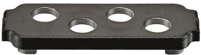 HARTING-19400169902 Accessori per connettori Connector Accessories Mounting Cover Straight Aluminum Die Cast Black Powder Han®