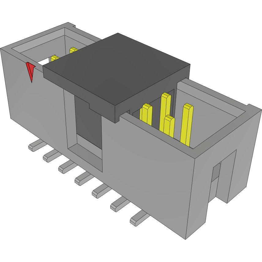 Samtec-HTST-107-01-S-DV-A-06-P Cabezales del conector y receptáculos PCB Conn Shrouded Header (4 Sides) HDR 14 POS 2.54mm Solder ST Top Entry SMD Tube