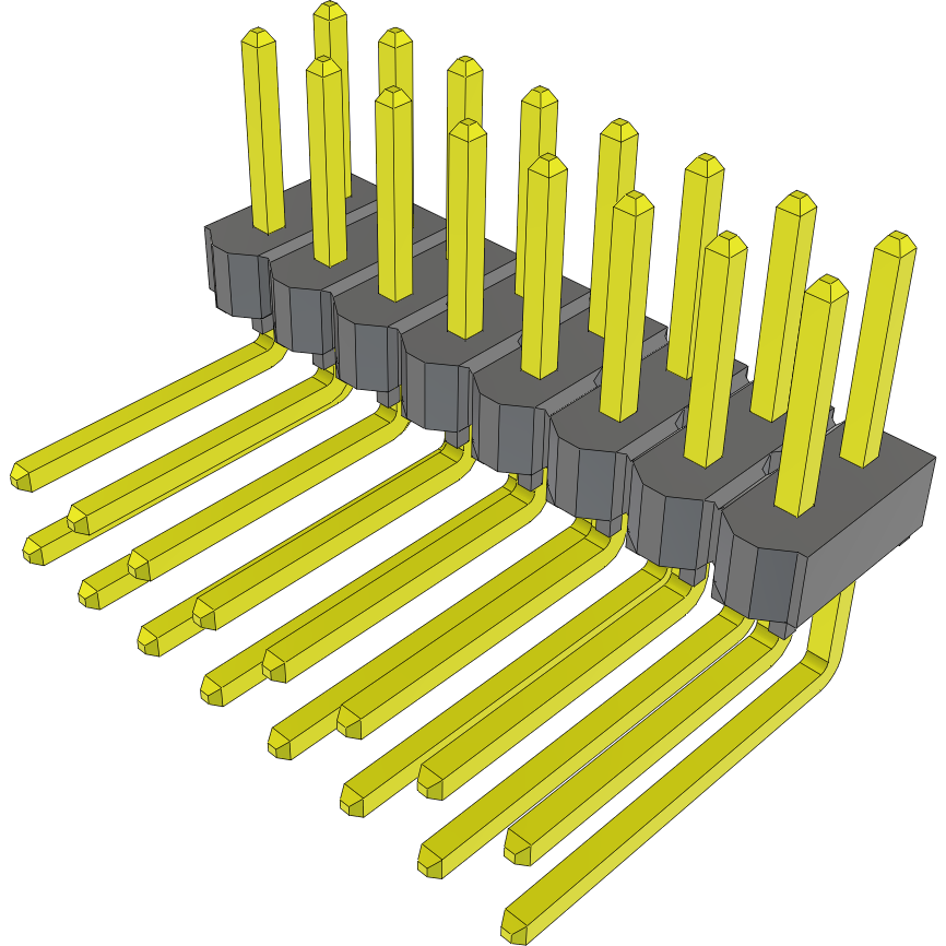 Samtec-TSW-108-09-G-D-RA Steckverbinderleisten und Leiterplattenbuchsen Conn Unshrouded Header HDR 16 POS 2.54mm Solder RA Side Entry Thru-Hole Bulk