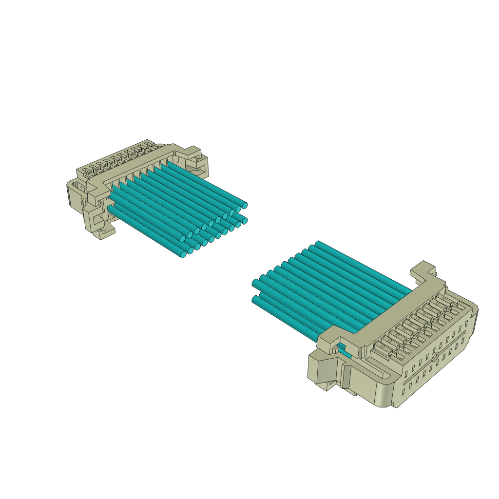 Samtec-S1SDT-10-28-GF-02.55-L4 Montajes de cables, otros Cable Assembly Discrete Wire 0.065m 28AWG Wire to Board to Wire to Board 20 to 20 POS F-F Crimp-Crimp Bag