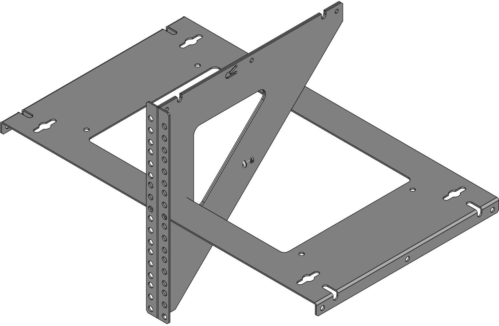 Hammond Manufacturing-VPB196UBK null Heavy Duty Vertical Wall Bracket, Black Color, 487mm Product Length, 284mm Product Depth, 284mm Product Height