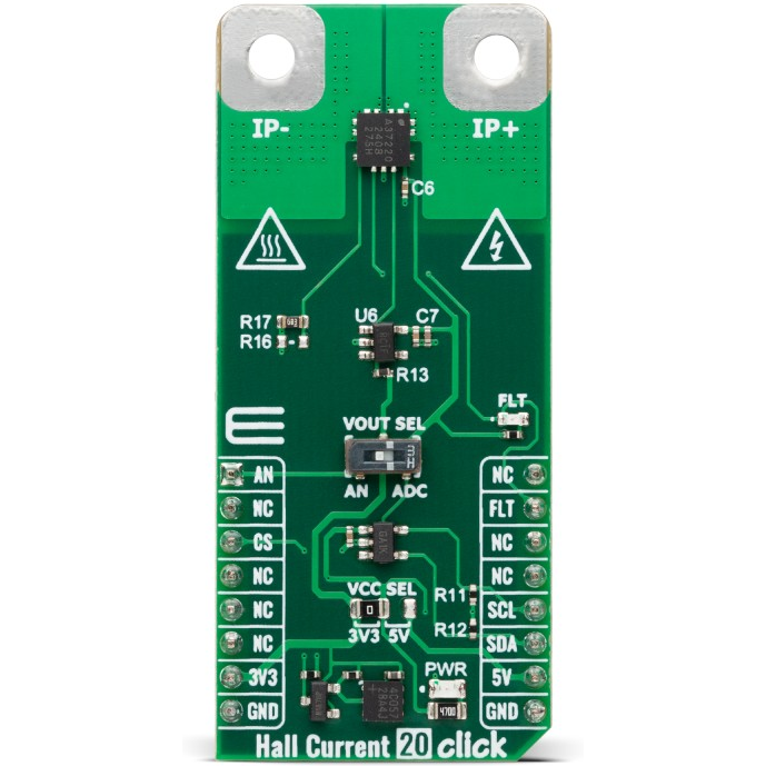 MikroElektronika-MIKROE-6464 Sensor Development Boards und Kits ACS37220LEZATR-150B3 Current Sensor Click Board