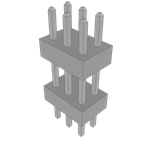 Conn Board Stacker HDR 6 POS 2mm Solder ST Top Entry Thru-Hole Bulk