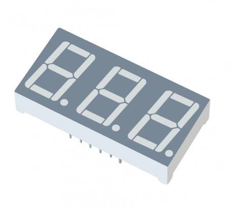 Everlight Electronics-EADCT056RA1 Pantallas LED segmentadas Display Segmented Panel 3DIGIT Brilliant Red CC 12-Pin DIP Module Tube