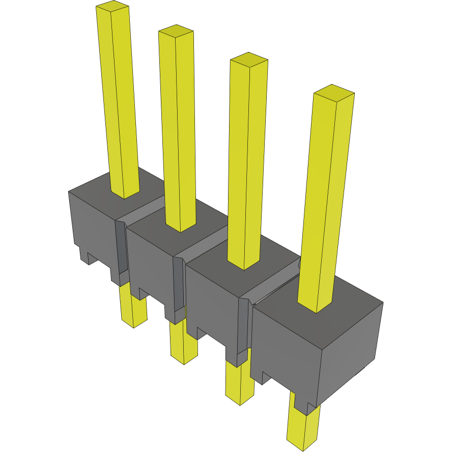 Samtec-MTSW-104-23-S-S-235 Steckverbinderleisten und Leiterplattenbuchsen Conn Unshrouded Header HDR 4 POS 2.54mm Solder ST Top Entry Thru-Hole Bulk