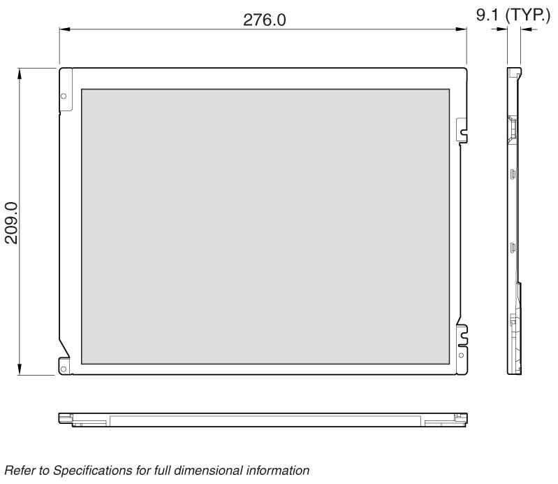 Sharp-LQ121S1LG88 Moduli TFT 12.1in TFT SVGA 800x600Pixels LVDS 450cd/m2 LED Backlight -15°C to 70°C 26-Pin
