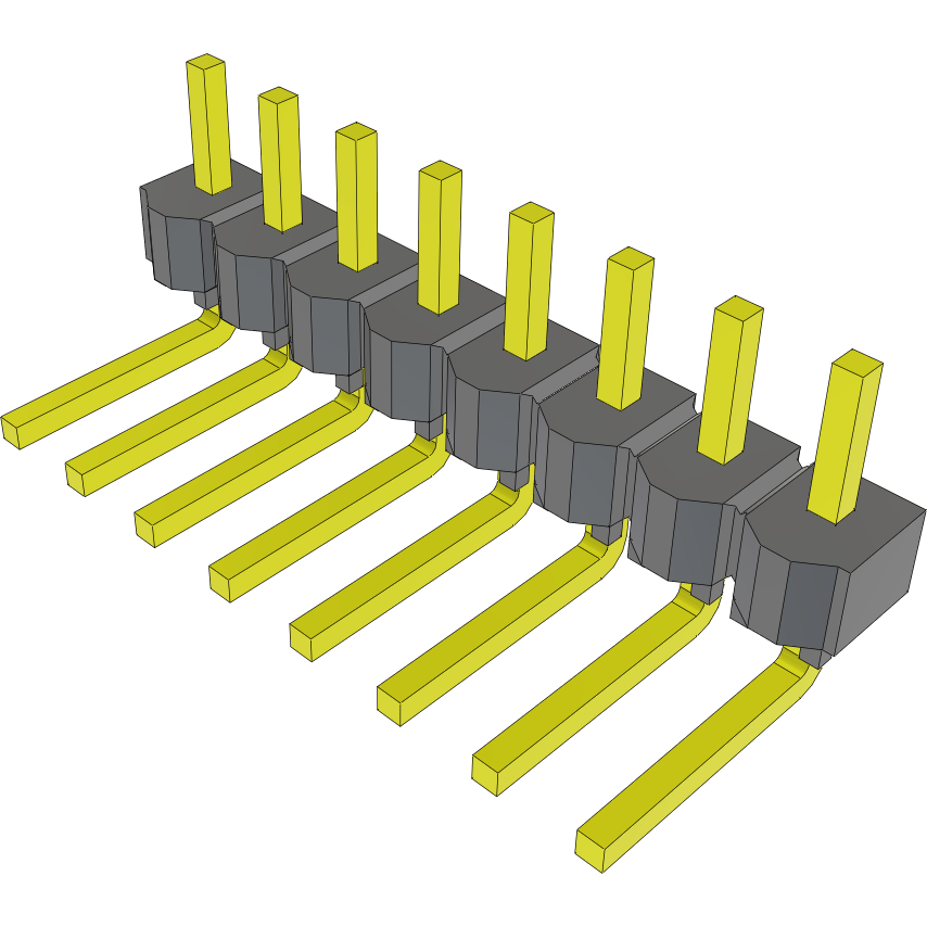 Samtec-MTSW-108-08-T-S-130-RA Steckverbinderleisten und Leiterplattenbuchsen Conn Unshrouded Header HDR 8 POS 2.54mm Solder RA Side Entry Thru-Hole Bulk