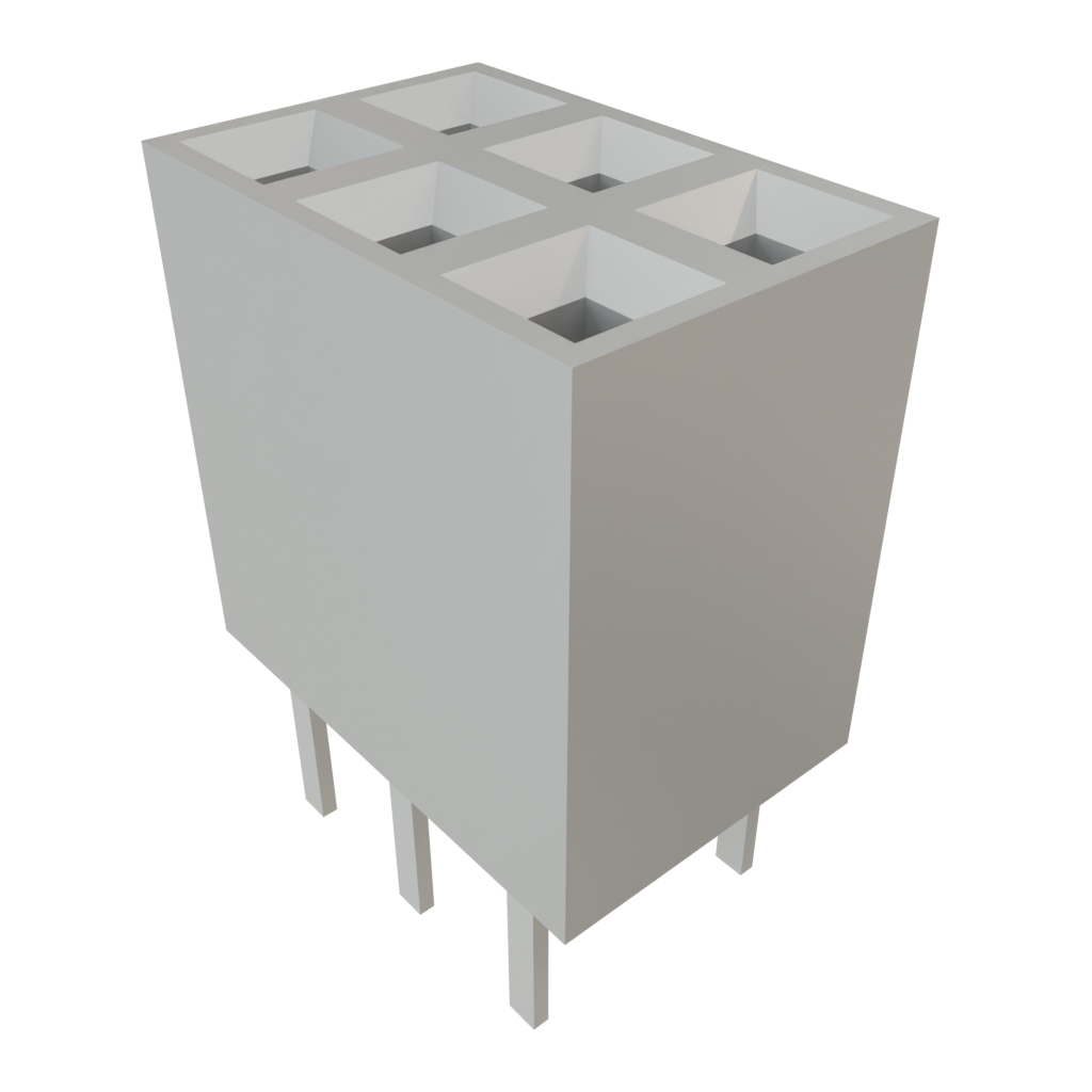 Samtec-BCS-103-F-D-DE-BE Embases de raccordement et réceptacles PCB Conn Socket Strip SKT 6 POS 2.54mm Solder ST Bottom Entry Thru-Hole TIGER CLAW™ Layer