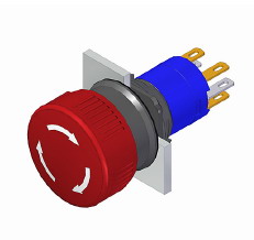 EAO-51-253.022 Conmutador de detención de emergencia Switch Emergency Stop N.O./N.C. SPST/SPST Mushroom Button 5A 250VAC Solder Lug Panel Mount