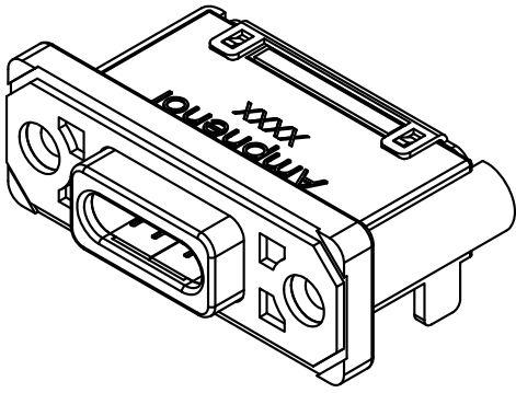 Amphenol Communications Solutions-MUSBRM1C1M0 Connector USB Conn USB Type C RCP 24 POS 0.375mm Solder RA Thru-Hole 24 Terminal 1 Port