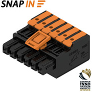 Weidmuller-2741710000 Steckverbinder, Klemmenblöcke Conn Plug-in Terminal Block F 6 POS 5mm Snap In ST Cable Mount 18.5A Box