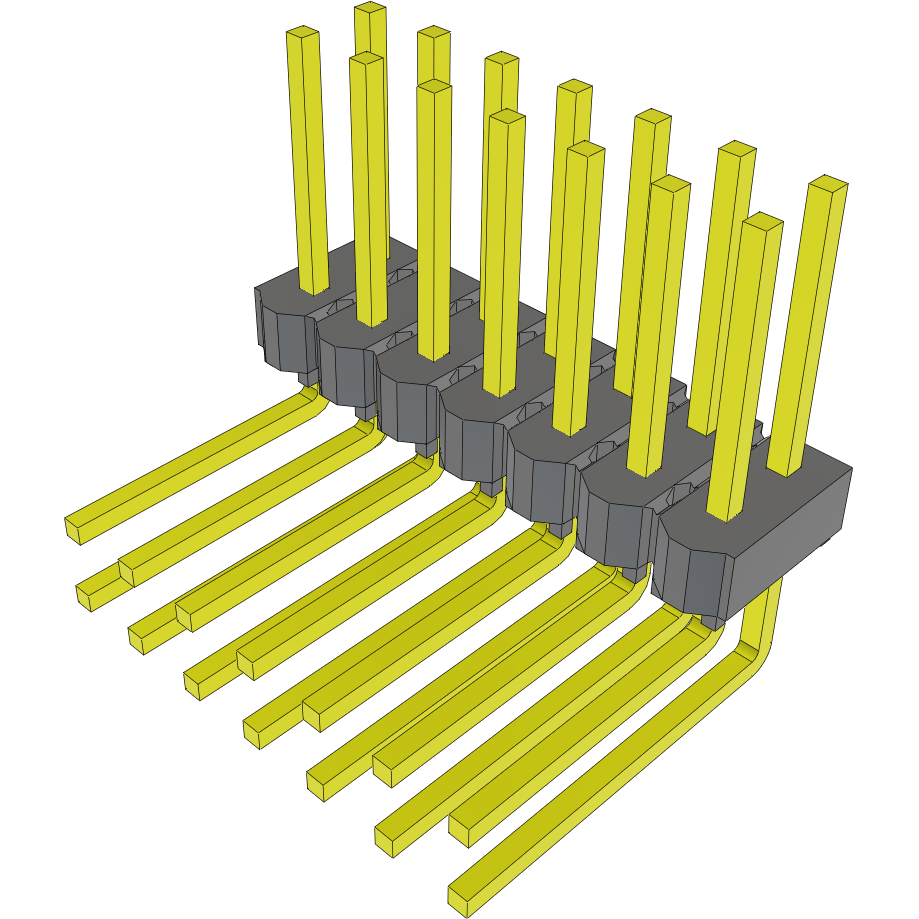 Samtec-MTSW-107-10-G-D-320-RA Steckverbinderleisten und Leiterplattenbuchsen Conn Unshrouded Header HDR 14 POS 2.54mm Solder RA Side Entry Thru-Hole Bulk