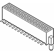 Amphenol Communications Solutions-73542-610LF Connector Headers and PCB Receptacles Ribcage®, Board to Board, Surface Mount PCB Receptacle, 20 Positions, Holddown Mounting style