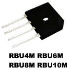 Rectron-RBU605M Bridge Rectifiers Rectifier Bridge Diode Single 600V 6A 4-Pin RBU