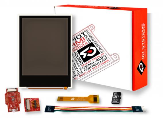 4D Systems-SK-PIXXILCD-20P2 Herramientas y kits de desarrollo pixxiLCD-20P2 LCD Touch Screen Starter Kit