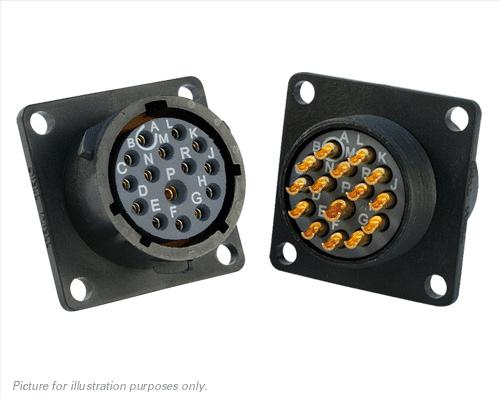 SOURIAU-UTS014E15S Steckverbinder, rund Conn Circular SKT 15 POS Solder Cup ST Flange Mount 15 Terminal 1 Port