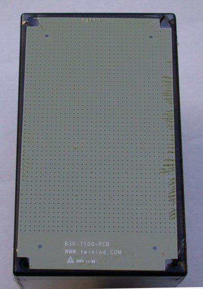 Twin Industries-B30-7100 ABS Plastic Project Box with matching non-plated protoboard; FR4 0.062". Box Dim = 6.3" x 3.7" x 2.4"