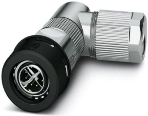 PHOENIX CONTACT-1021784 Sensor Accessories Connector, Ethernet/PROFINET CAT6A (10 Gbps), 8-position, shielded, Plug angled M12 Push-Pull, X-coded, Crimp connection, knurl material: PA 6.6, external cable diameter 6.5 mm to 10 mm