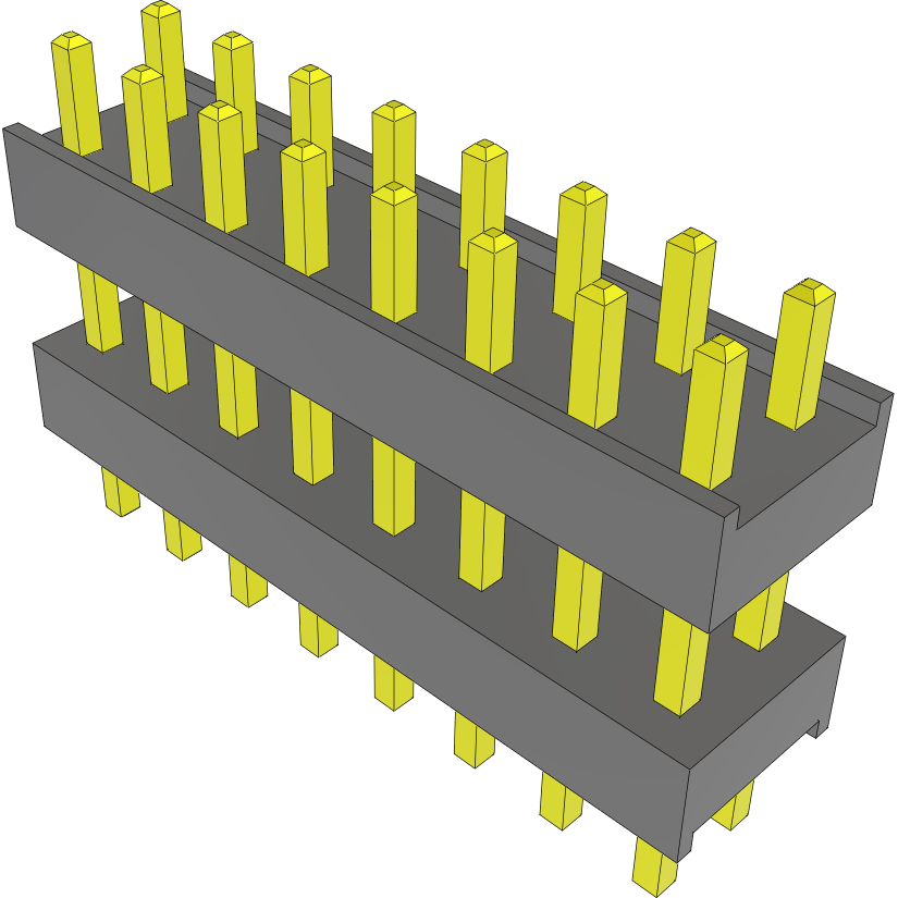 Samtec-DW-08-08-F-D-330 Connector Headers and PCB Receptacles Conn Board Stacker HDR 16 POS 2.54mm Solder ST Top Entry Thru-Hole Bulk