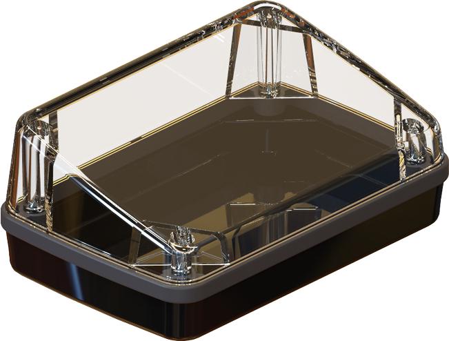 Serpac Electronic Enclosures-CX67SD-CLBK-A-GM Black Polycarbonate Sloped Waterproof Pocket Enclosure with Gun Metal Seal <h4><strong>CALIFORNIA PROPOSITION</strong> ⚠️<strong>65 WARNING</strong>⚠️</h4>