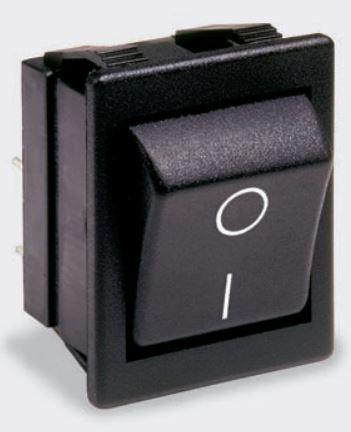 Bulgin Components PLC-C1350ABBB Wippschalter Switch Rocker ON OFF DPST Quick Connect Curved Rocker 20A 250VAC 72VDC 745.7VA