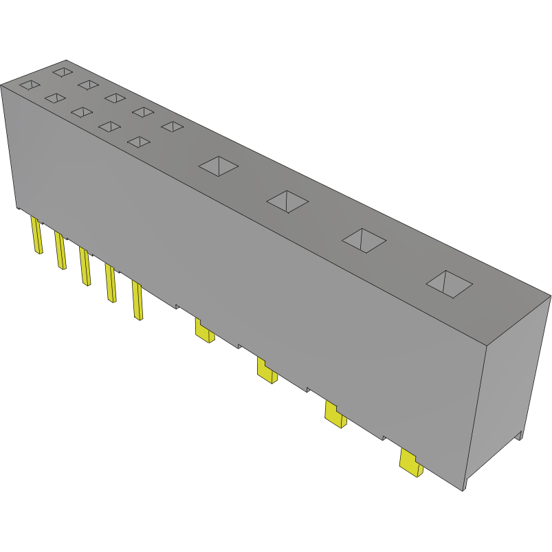 Samtec-HPFC-105-01-L-D-04 Steckverbinderleisten und Leiterplattenbuchsen Conn Socket Strip SKT 4Power/10Signal POS 5.08mm/2.54mm Solder ST Thru-Hole Tube