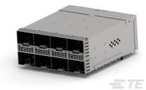 TE Connectivity-2357514-1 Raccordement téléphone et télécom Conn zSFP+ RCP 160 POS 0.8mm Press Fit RA Thru-Hole 160 Terminal 8 Port Box/Tray