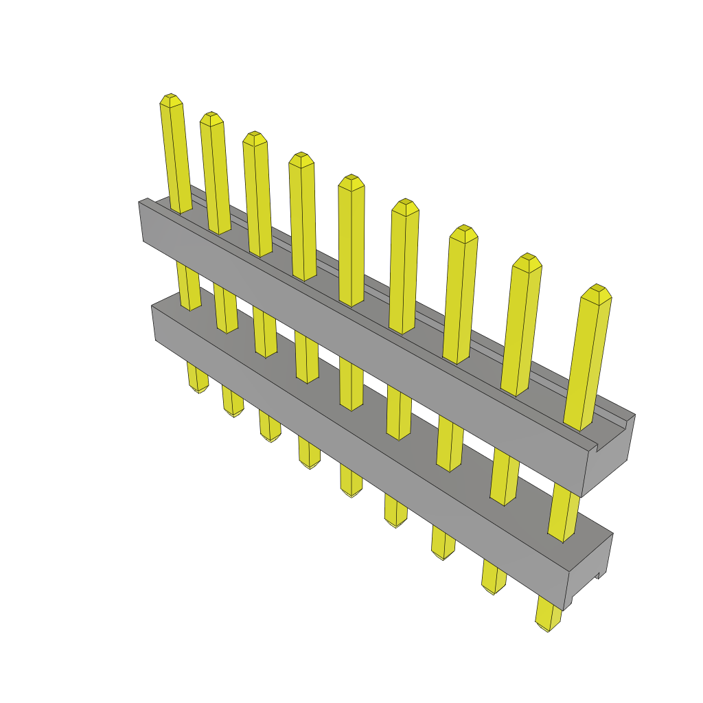 Samtec-TW-09-09-L-S-220-090 Steckverbinderleisten und Leiterplattenbuchsen Conn Board Stacker HDR 9 POS 2mm Solder ST Top Entry Thru-Hole Bulk