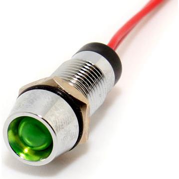 Mallory Sonalert Products-FL1M-8CW-4-G12V Panel Mount Indicators LED Panel Mount Indicator Uni-Color Green 10000mcd 2-Pin Bulk